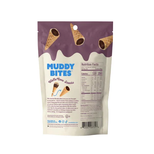 Miniatura 2 de Muddy Bites - Chocolate Oscuro - Bocados de Cono de Waffle Rellenos Tamaño Bocado para Aperitivo o Postre Hechos con Azúcar de Caña, Kosher