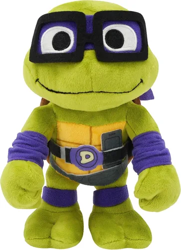 Mattel Teenage Mutant Ninja Turtles: Mutant Mayhem Donatello - Muñeca suave de 8 pulgadas con máscara púrpura de TMNT Movie Character Tech Genius