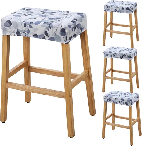 Miniatura 32 de YISUN Fundas de taburete rectangulares, paquete de 2 fundas elásticas impermeables para asiento de silla de montar, taburetes de bar, sillas de bar