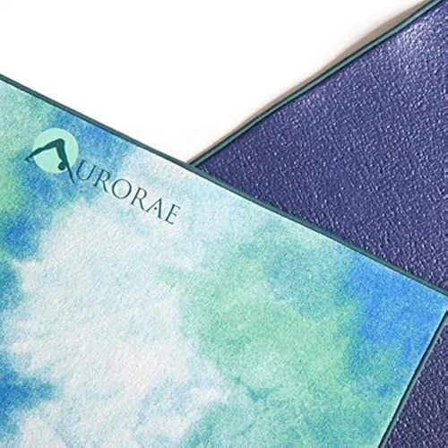 AURORAE Synergy - Esterilla de yoga caliente 2 en 1 con toalla de microfibra antideslizante integrada. No se resbala, sin amontonamiento/olor, MAREA