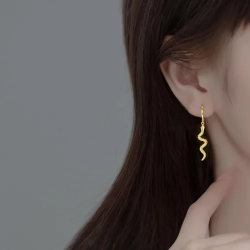 Miniatura 2 de SLUYNZ Aretes de aro de serpiente de plata de ley para mujeres, adolescentes y niñas, aretes de aro pequeños para hombres