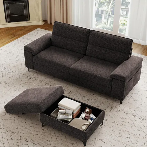 Miniatura 31 de Upvilla Sofá moderno de 71.25 pulgadas para sala de estar, sofás de asiento profundo con cojín de 8 pulgadas, cómodo sofá de amor de felpilla de 2