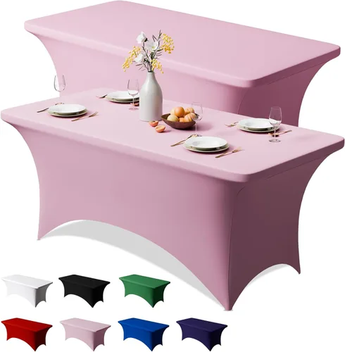 Miniatura 16 de Trlyc Paquete de 1 mantel rectangular de elastano de 4 pies – 48 x 30 pulgadas, resistente a las arrugas, para bodas, fiestas, banquetes, picnic