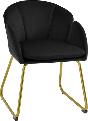 Miniatura 9 de Yaheetech Silla de terciopelo para sala de estar, sillón en forma de flor con patas doradas, silla lateral tapizada para tocador, sala de estar