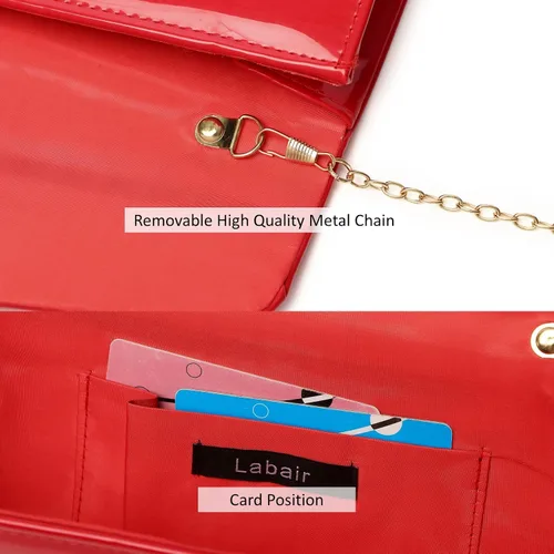 Miniatura 9 de Bolso de mano de cuero de charol para mujer, elegante bolso cruzado para el hombro, bolso para Navidad, boda, fiesta, baile de graduación