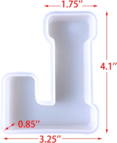 Miniatura 7 de Molde de silicona de 4 pulgadas, paquete de 26 letras inglesas, molde de fundición de resina con letras grandes y mayúsculas del alfabeto