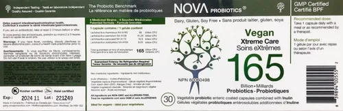 Miniatura 2 de NOVA Probiotics Vegan Xtreme Care 165 mil millones de probióticos por cápsula-30 VCaps