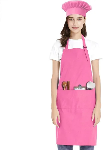 Miniatura 17 de TopTie Juego de delantal ajustable de lona de algodón y sombrero de chef para hombres y mujeres