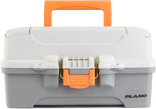 Miniatura 13 de Caja de señuelos de pesca marca Plano, de dos bandejas con doble acceso superior, Multi Azul/Blanco