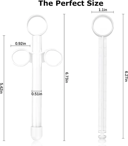 Miniatura 4 de Jeringa aplicadora de lubricante con escalas precisas de 0.3 fl oz, disparador de lubricante anal de 6.5 pulgadas con tapa de silicona a prueba