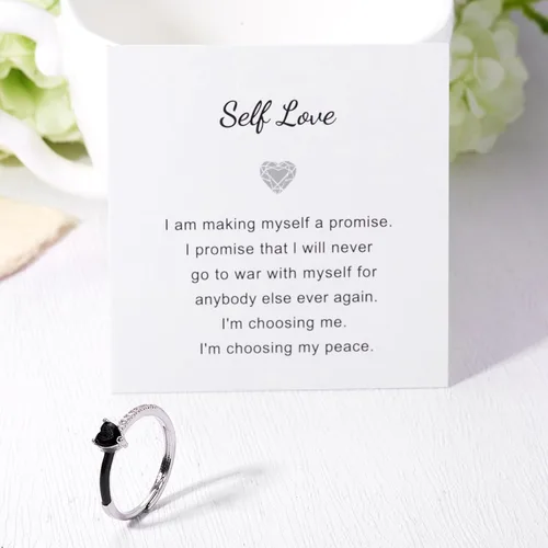 Miniatura 4 de Harlermoon Anillos de corazón para mujer, anillos de promesa esmaltados para madre e hija, mejores amigos, joyería ajustable, regalos de cumpleaños