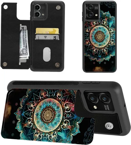 Miniatura 12 de Funda tipo cartera para Moto G Stylus 5G 2023 con soporte para tarjetas, bloqueo RFID, piel sintética, función atril, cierre magnético, funda