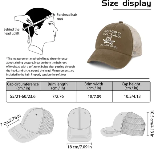 Miniatura 167 de Philysonic Funny Hat I Like Whisky and Cigars and Maybe 3 People Sombreros para Hombres Gorras de Béisbol Gorras Ajustables