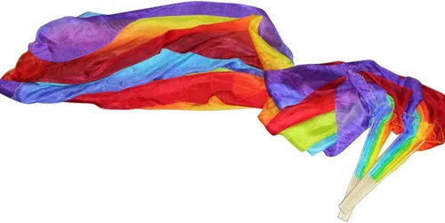 Miniatura 6 de KIKIGOAL 1 par (izquierdo + derecho) velo de danza del vientre de seda real para mujer, longitud 180 cm ancho 90 cm