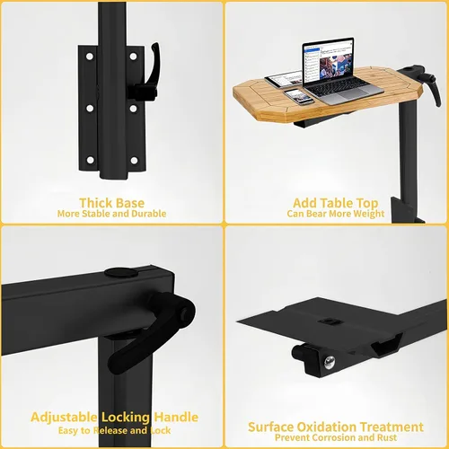 Miniatura 7 de EzeXpreze Pierna de mesa ajustable para RV, rotación de 360 grados en aleación de aluminio, desmontable, Soporte de mesa para RV, altura ajustable