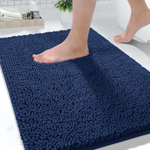 Miniatura 62 de Yimobra Alfombras lavables para baño, alfombra de baño de chenilla súper suave y absorbente para piso y alfombra, alfombra antideslizante de secado