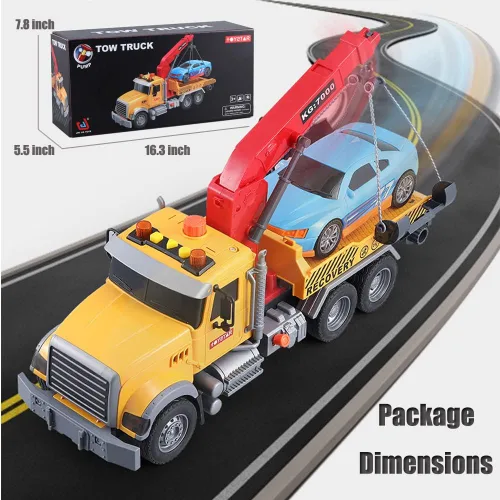 Miniatura 4 de Camión de remolque de rescate grande, juguete para niños de 1/18 para niños de 4 años en adelante, 15 pulgadas