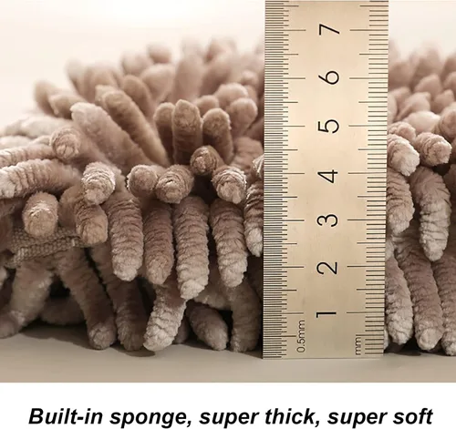 Miniatura 5 de Paquete de 2 toallas de mano colgantes de chenilla, toallas de mano de microfibra súper absorbentes, toallas de mano de felpa suave de secado rápido