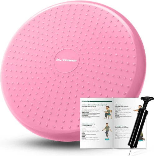 Miniatura 10 de Trideer Disco de equilibrio de núcleo con cojín oscilante, asiento flexible para aula primaria, asiento para meneo para niños sensoriales, 13.4 in