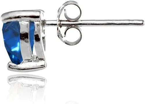 Miniatura 2 de Pendientes de plata de ley con piedras preciosas de imitación de 0.236in.