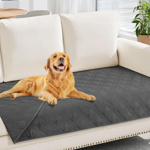 Miniatura 77 de hyha Manta impermeable para perros, manta reversible para cama de mascotas, funda suave para sofá/sillón lavable para perros, fundas impermeables