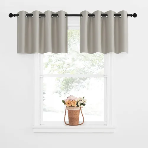Miniatura 187 de NICETOWN Cortinas opacas de cocina para ventana sobre el fregadero, aislamiento térmico, decoración del hogar, pequeños niveles opacos con ojales