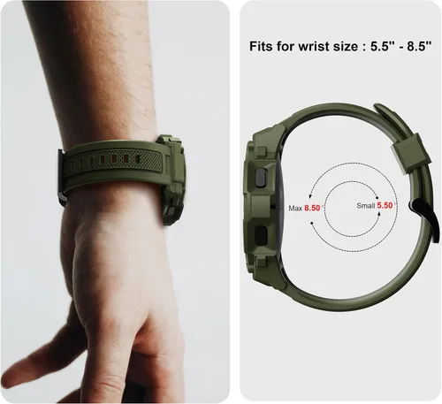 Miniatura 5 de Compatible con Galaxy Watch 5, Galaxy Watch 4 Band con funda de 1.732 pulgadas (1.732 in), correa protectora resistente de liberación rápida pulsera