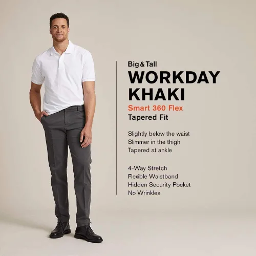 Miniatura 5 de Dockers Men's Straight Fit Workday Khaki Smart 360 Flex Pants (Regular and Big & Tall)