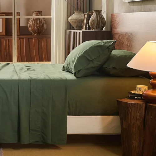 Miniatura 48 de Juego de sábanas de lino 100% tamaño King, juego de sábanas de lino transpirable y duradero de 4 piezas, ropa de cama suave para todas