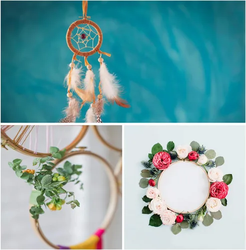 Miniatura 5 de Sherbo - Juego de 3 aros de bordado de madera de haya, de 7 a 9 pulgadas, anillo de aro circular de algodón para bordado de bricolaje, hilo de hilo