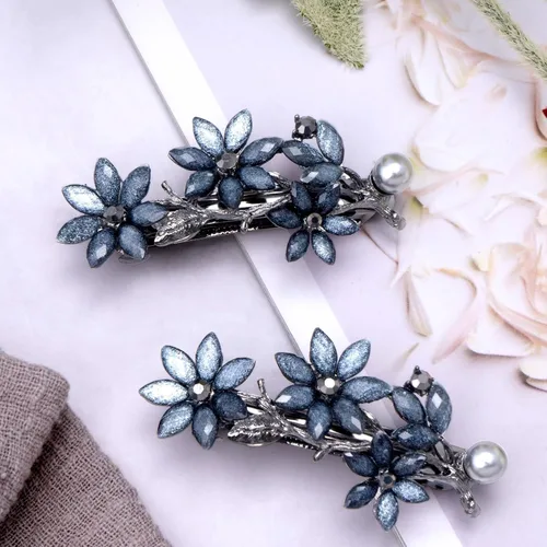 Miniatura 3 de Joez Wonderful Pinzas para el pelo de novia con diamantes de imitación para mujer, 2 piezas, pinzas para el cabello de cristal brillante, pasadores
