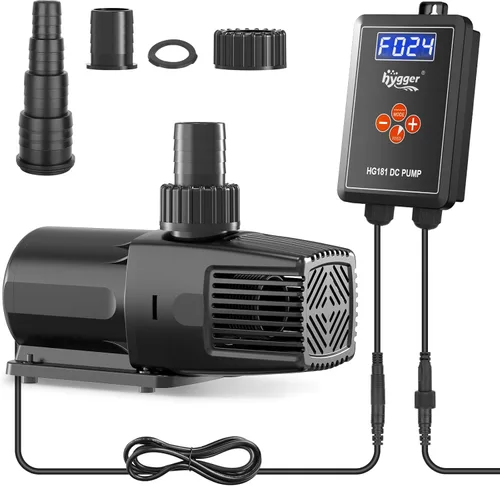 Miniatura 8 de hygger Bomba de agua ajustable para acuario de 24 V CC, bomba de retorno silencioso de 30 dB, control de flujo de 10 velocidades, protección