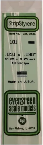 Miniatura 3 de Evergreen Escala Modelos Tira .010 x .030 10 EVG101 Suministros de Construcción de Plástico