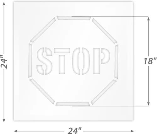 Miniatura 4 de SmartSign Plantilla reutilizable de 24 x 24 pulgadas en letras negritas con borde octogonal de 18 pulgadas, plástico de 63 mil, fácil de lavar
