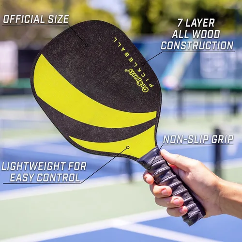 Miniatura 3 de GoSports Juego de Pickleball - Clásico, Retro, Azul Acero, o Amarillo - Incluye 4 Palas, 4 Pickleballs de Regulación y Estuche de Transporte 4