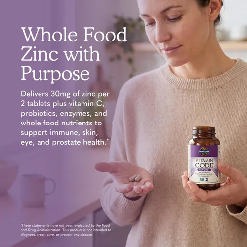 Miniatura 2 de Garden of Life Vitamina de zinc, suplemento alimenticio con vitamina C, vegano, 60 cápsulas