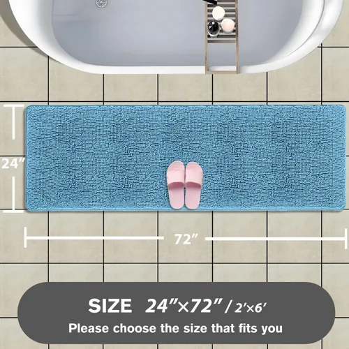 Miniatura 583 de Alfombra de baño pequeña de 12 x 18 pulgadas, lavable y absorbente, antideslizante, alfombra de baño de felpilla gruesa y suave para baño, ducha