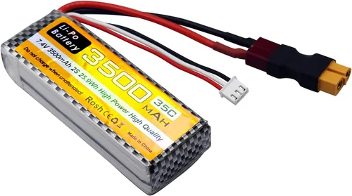 Miniatura 6 de 1PCS 7.4V 35C 3500mAh T Plug XT60 Plug Batería de litio para WLTYOS 104001 144010 144001 124007 124016 124017 124018 124019 MJX 14301 14301 144014