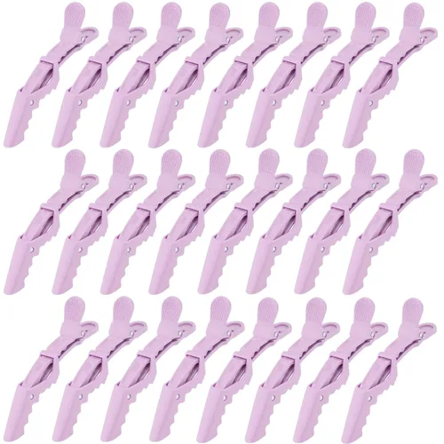 Ondder Paquete de 24 pinzas para el cabello de cocodrilo para mujeres y niñas, para peinar, seccionar y cortar el cabello, color morado claro