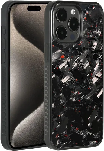 Miniatura 14 de Grip Series - Funda para iPhone 15 con fibra de carbono forjada real, diseño de bordes agarres, compatible con carga inalámbrica, compatible