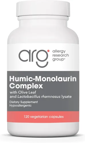 Allergy Research Group - Complejo húmico-monolaurina - con hoja de olivo, apoyo inmunológico - 120 cápsulas vegetarianas