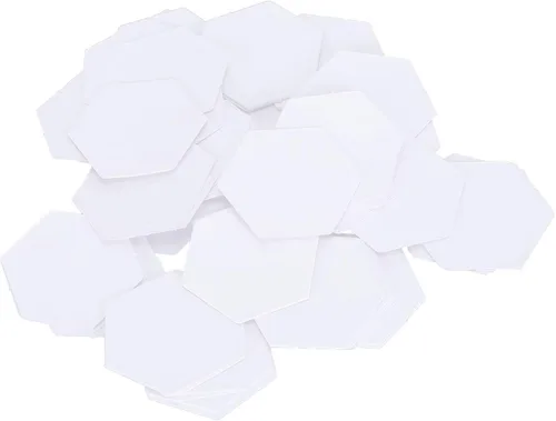 100 unidades de papel de pedazo, formas de pedazos de papel hexagonales, plantillas de acolchado, formas hexagonales de papel (0.630 in)