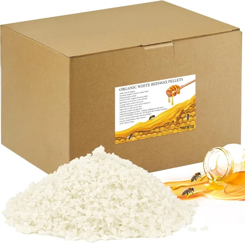 Miniatura 7 de TRINIDa Gránulos de cera de abeja blanca, 5 libras (80 onzas), pellets de cera de abejas orgánicas para velas de bricolaje, cera de abeja para hacer