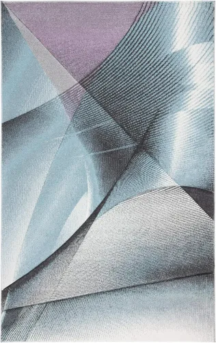 Miniatura 11 de SAFAVIEH Hollywood Collection - Alfombra decorativa de 2 pies 7 pulgadas x 5 pies, gris y azul, diseño moderno de mediados de siglo, no desprende