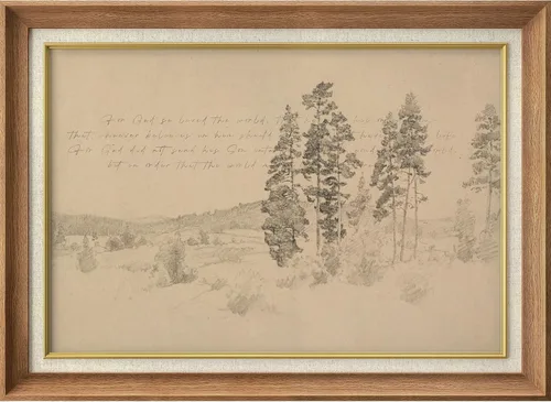 Miniatura 14 de MUDECOR Lienzo enmarcado prémium para pared, pinos nevados en bosque de invierno, ilustraciones modernas, arte contemporáneo, escénico, divertido