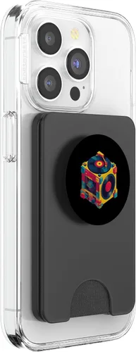 Miniatura 4 de Dados de vinilo coloridos con diseño retro de tocadiscos PopSockets PopWallet para MagSafe