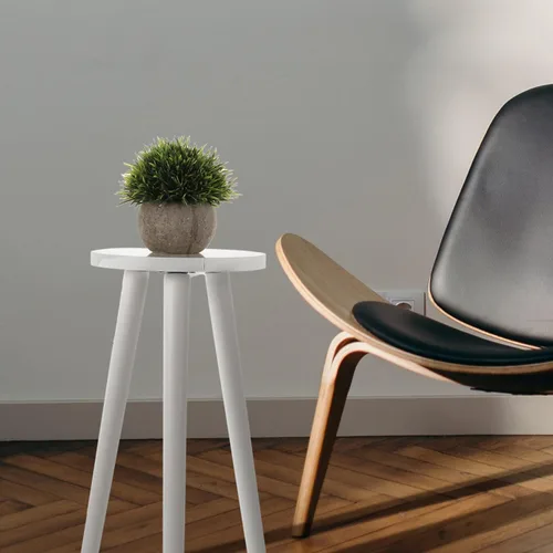 Miniatura 2 de Soporte de madera para plantas de 17.12 pulgadas, soporte para macetas con soporte estable de 3 puntos, exhibición de jardín para interiores