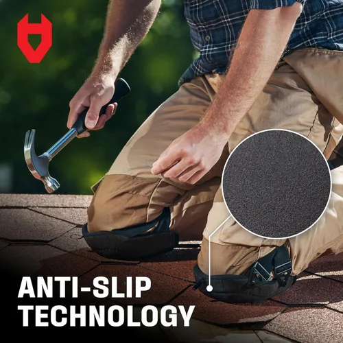 Miniatura 3 de Rodilleras de trabajo antideslizantes NoCry para hombres y mujeres con acolchado de espuma suave gruesa, correas resistentes y clips de fácil Negro