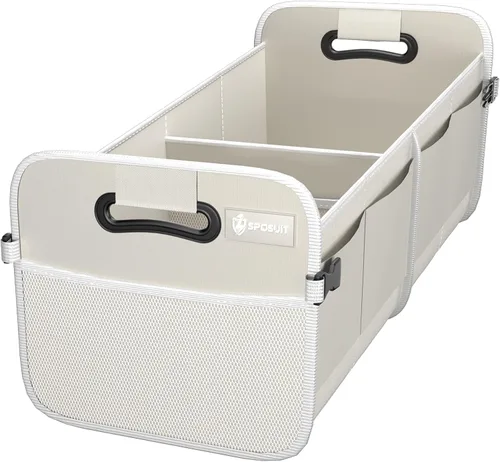 Miniatura 16 de Sposuit Organizador de maletero para automóvil, almacenamiento plegable de 70 litros con 11 bolsillos y asas reforzadas, organizadores de maletero