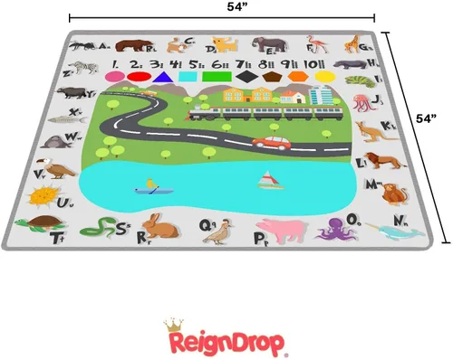 Miniatura 6 de ReignDrop – Tapete grande de 54 pulgadas (137.16 pulgadas) para poner bajo silla alta para bebé, alfombra de juego, arena o cajón para mascotas